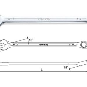 Kunci Kombinasi Extra Long Combination Wrench 15 Deg Offset 11mm Toptul AAEL1111