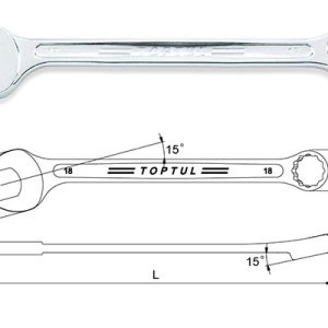 Kunci Kombinasi Super Torque Combination Wrench 15deg 14mm Toptul AAEW1414