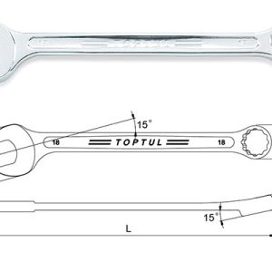 Kunci Kombinasi Super Torque Combination Wrench 15deg 18mm Toptul AAEW1818
