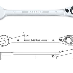 Kunci Kombinasi Reversible Ratchet Combination Wrench Gear 16mm Toptul ABAF1616