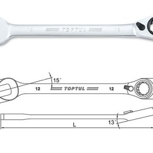 Kunci Kombinasi Reversible Ratchet Combination Wrench Gear 17mm Toptul ABAF1717