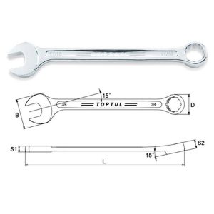 Kunci Kombinasi Super-Torque Combination Wrench 15 Deg Offset SAE 1-1/4 inch Toptul ACEW4040