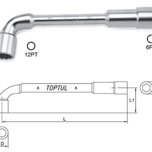 Kunci Pas Angled Socket Wrench 6 mm Toptul AEAE0606