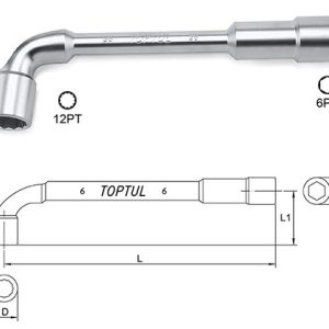 Kunci Pas Angled Socket Wrench 7 mm Toptul AEAE0707