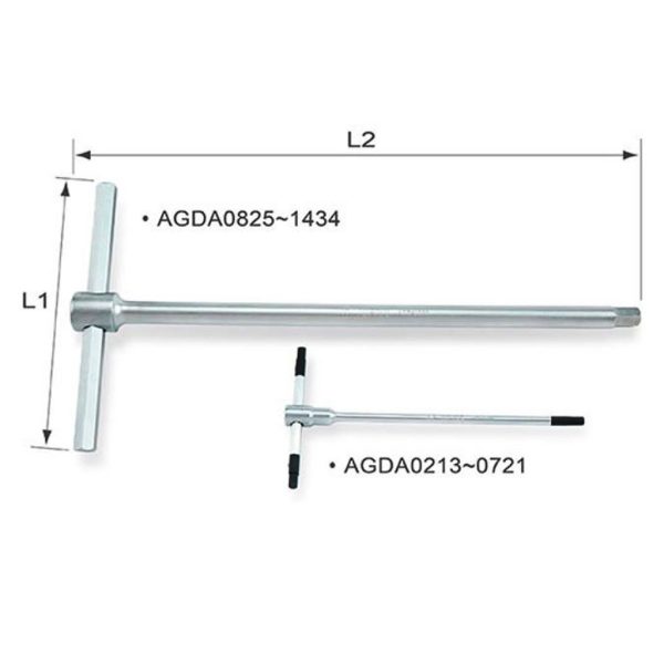 Kunci T-Type Hex Key Wrench 8mm Toptul AGDA0825