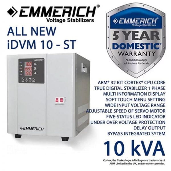 Stabilizer Listrik ALL NEW iDVM 10-ST 10kVA Emmerich ERIDVM100ST