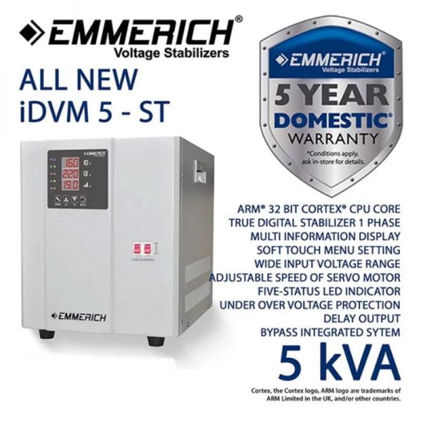 Stabilizer Listrik ALL NEW iDVM 5-ST 5kVA Emmerich ERIDVM050ST