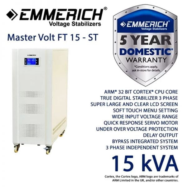 Stabilizer Listrik ALL NEW Master Volt FT 15-ST 15kVA Emmerich ERMVFT150ST