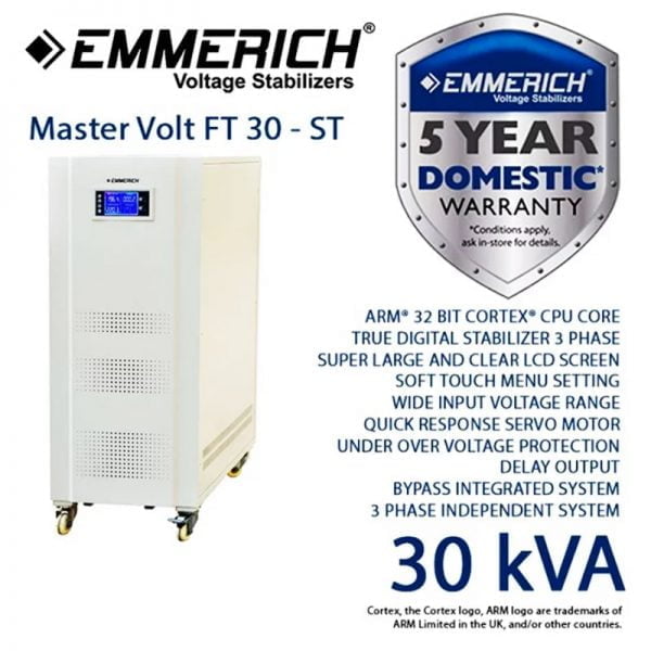 Stabilizer Listrik ALL NEW Master Volt FT 30-ST 30kVA Emmerich ERMVFT300ST