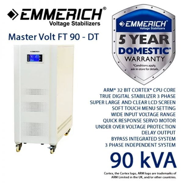 Stabilizer Listrik ALL NEW Master Volt FT 90-DT 90kVA Emmerich ERMVFT900DT