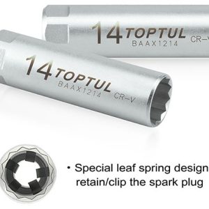Kunci Sock 3Per8 Inch Dr. Spark Plug Socket Leaf Spring 14mm Toptul BAAX1214