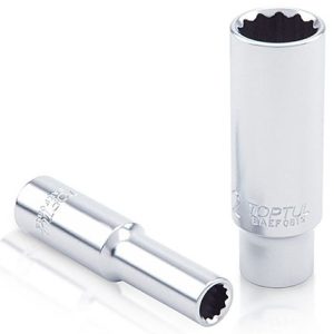 Kunci Sock Deep Sockets 12Pt 9mm 1/4 Inch Drive Toptul BAEF0809