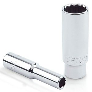 Kunci Sock 1/4" DR. 12PT Deep Sockets 5/16" Toptul BBEF0810