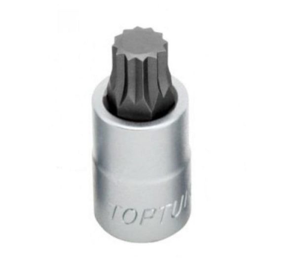 Kunci Sock Spline Bit Sockets Satin 1/2" DR M8 55 mm TOPTUL BCHA160852