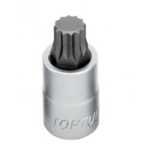 Kunci Sock Spline Bit Sockets Satin 1/2" M12 55 mm TOPTUL BCHA161252