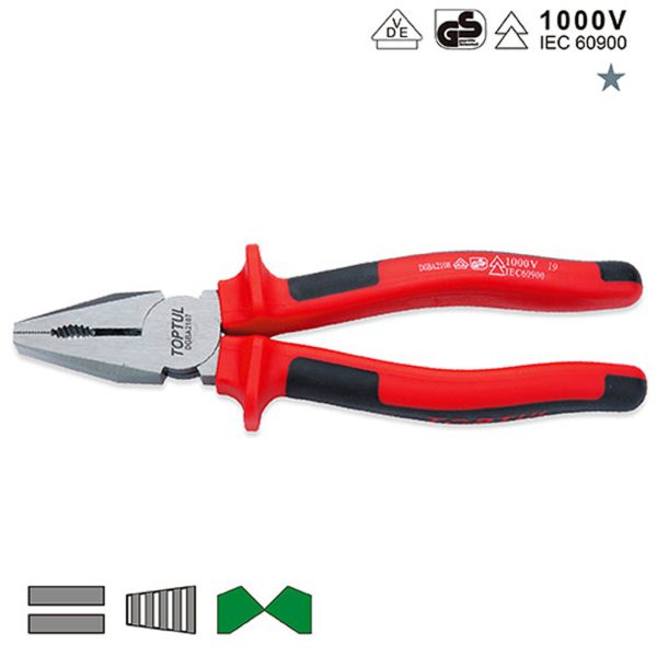 Tang Kombinasi VDE Insulated Combination Pliers 8" Toptul DGBA2108