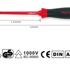 Obeng VDE Insulated Slotted Screwdrivers 1.0x5.5 mm Toptul FAEB5E13