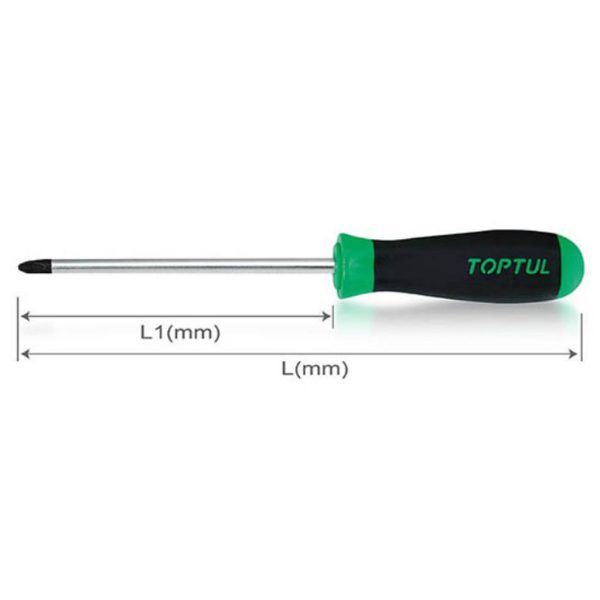 Obeng Phillips Anti-Slip Screwdrivers PH1 Toptul FBAB0108