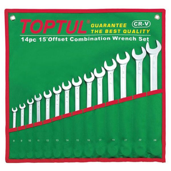 Kunci Kombinasi Long Combination Wrench Set 15° Offset 26Pcs Toptul GAAA2602