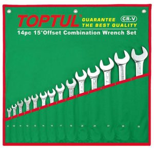 Kunci Kombinasi Standard Combination Wrench Set 15° Offset 16Pcs Toptul GAAA1604