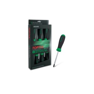 OBENG SLOTTED & PHILLIPS SUPER GRIP SCREWDRIVER SET TOPTUL GAAE0611