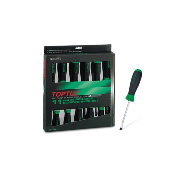 OBENG SUPER-GRIP SCREWDRIVER SET 11 PCS TOPTUL GAAE1101