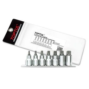 KUNCI 7pcs 1/2in DR SPLINE BIT SOCKET RAIL SET TOPTUL GAAG0703
