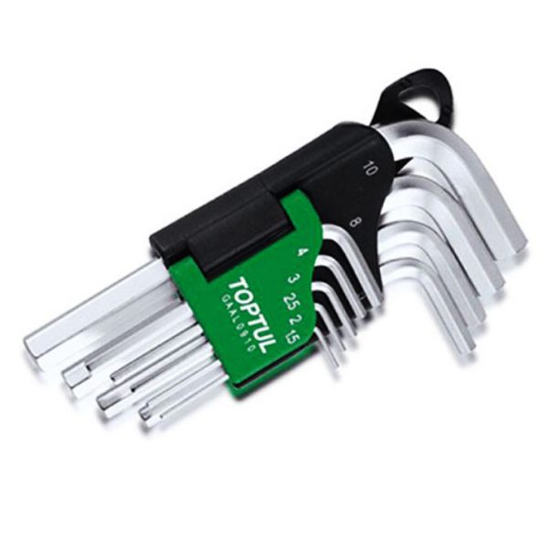 Kunci L Hex Key Short Type Wrench Set 9pcs Toptul GAAL0910