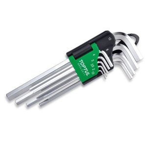 Kunci L Hex Key Long Type Wrench Set 9pcs Toptul GAAL0911