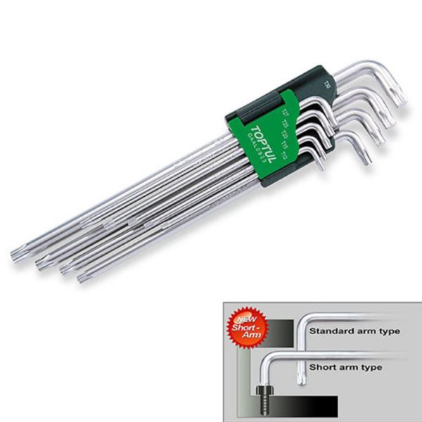 Kunci L Star Key Extra Long Type Wrench Set 9pcs Toptul GAAL0923