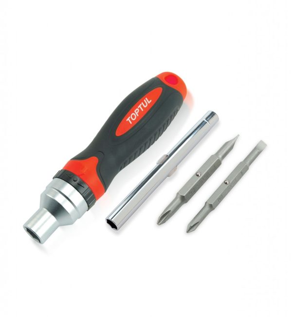 Obeng 7in1 High Torque Ratchet Screwdriver Set TOPTUL GAAR0402