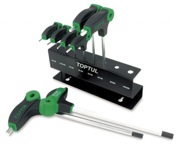 Kunci L Two Way Ball Point & Hex Key Wrench Set 6 Pcs TOPTUL GAAS0601