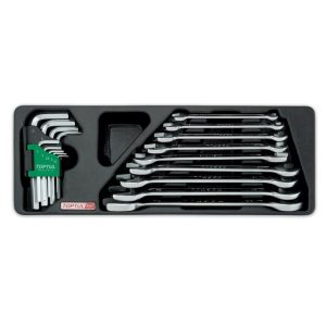 KUNCI 18pcs DOUBLE OPEN END WRENCH HEX KEY WRENCH SET TOPTUL GAAT1802
