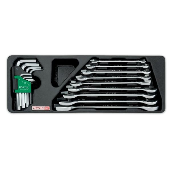KUNCI 18pcs DOUBLE OPEN END WRENCH HEX KEY WRENCH SET TOPTUL GAAT1802