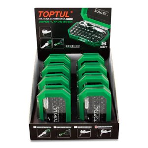 Mata Obeng 1/4" Hex Drive Mini Ratchet Bit 8 Sets W/Display Box TOPUL GACW3504S