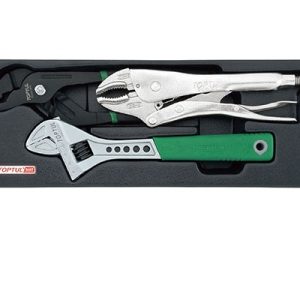 Kunci Pas & Tang Adjustable Wrench & Pliers Set 3 Pcs Toptul GBAT0301
