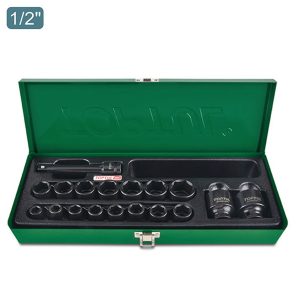 Kunci Sock Flank Impact Socket Set 1/2" DR. 6PT 18pcs Toptul GCAD1807
