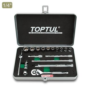 Kunci Sock Socket Set SAE 1/4" DR. 12PT 18pcs Toptul GCAD1818