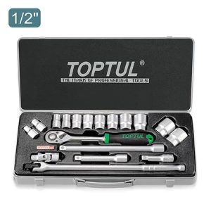 Kunci Sock Socket Set Metric 1/2" DR. 6PT 18pcs Toptul GCAD1802