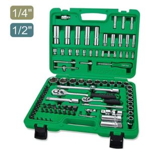 94Pcs Professional  Grade 1/4" & 1/2" DR. FLANK Socket Set Toptul GCAI094R