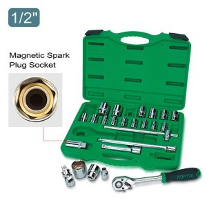 Kunci Set 24PCS Professional Grade 1/2" DR. Flank Socket Set TOPTUL GCAI2401