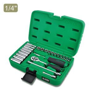 Kunci Set 24PCS Professional Grade 1/4" DR. Flank Socket Set TOPTUL GCAI2403