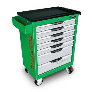 Kunci Set W/7-Drawer Tool Trolley - 227PCS Mechanical Tool Set PRO-LINE SERIES GREEN TOPTUL GCAJ0012