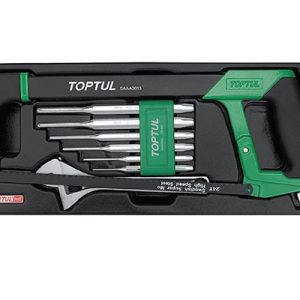 Hacksaw, Adjustable Wrench & Pin Punch Set 8 Pcs Toptul GCAT0801