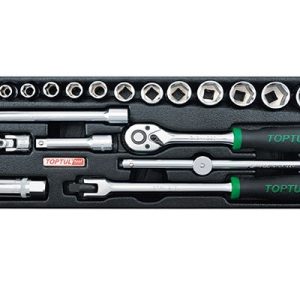 Flank Socket Set 12PT 3/8" 20Pcs Toptul GCAT2001