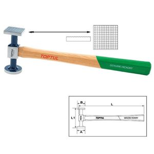 Palu Light Shrinking Hammer - Flat Face + Milled Square Face 100mm Toptul JFAB0233