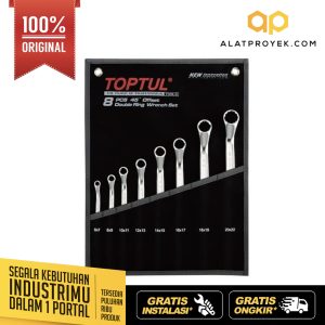 Kunci Set 45° Offset Double Ring Wrench Set POUCH BAG BLACK Satin TOPTUL GPAH0804
