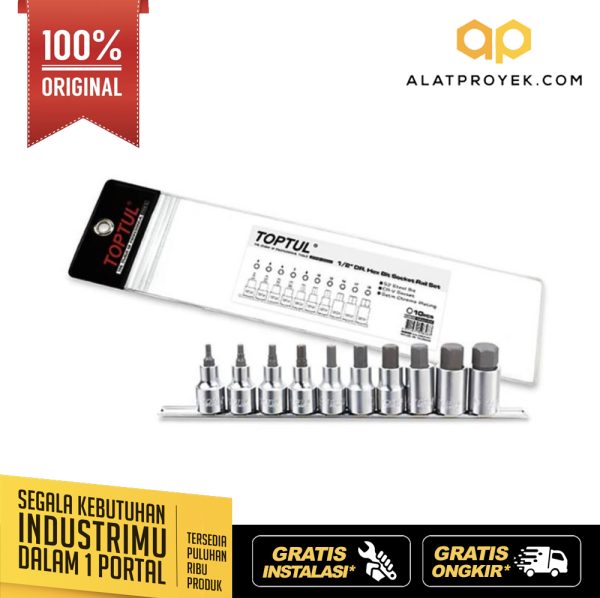 Kunci Sock Hex Bit Socket Rail Set 10pcs Toptul GAAG1005