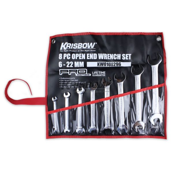 Kunci Pas Open End Wrench Set 6 - 22mm 8pcs Krisbow KW0100296