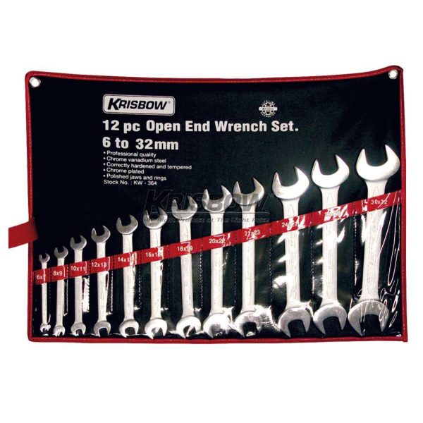 Kunci Pas Open End Wrench Set 6 - 32mm 12pcs Krisbow KW0100297